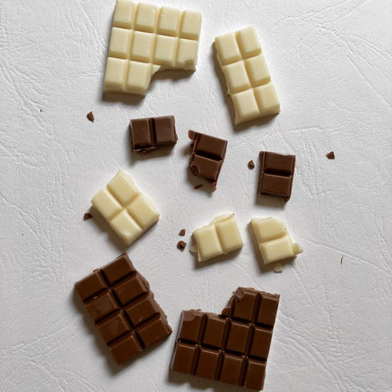 Chokolade - uden tilsat sukker - med et naturligt indhold af sukker