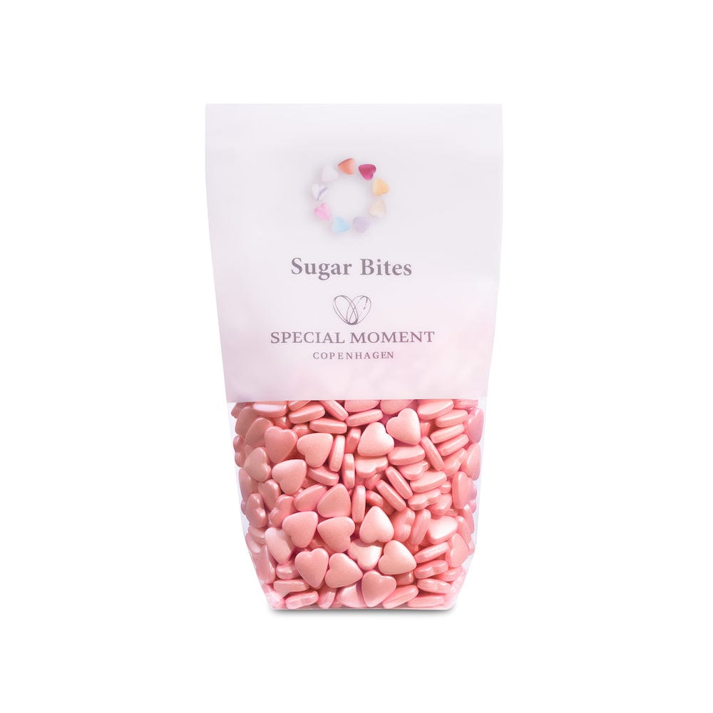 Sugar Bites - Hjerter mini i Pink perlemor